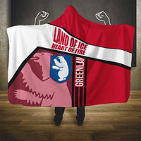 Greenland Hooded Blanket with Polar Bear Emblem and Land of Ice Heart of Fire Text Design