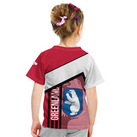 Greenland Kid T Shirt with Polar Bear Emblem and Land of Ice Heart of Fire Text Design