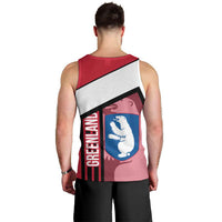 Greenland Men Tank Top with Polar Bear Emblem and Land of Ice Heart of Fire Text Design
