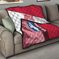 Greenland Quilt with Polar Bear Emblem and Land of Ice Heart of Fire Text Design