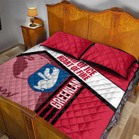 Greenland Quilt Bed Set with Polar Bear Emblem and Land of Ice Heart of Fire Text Design