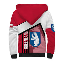 Greenland Sherpa Hoodie with Polar Bear Emblem and Land of Ice Heart of Fire Text Design