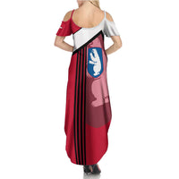 Greenland Summer Maxi Dress with Polar Bear Emblem and Land of Ice Heart of Fire Text Design