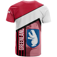 Greenland T Shirt with Polar Bear Emblem and Land of Ice Heart of Fire Text Design