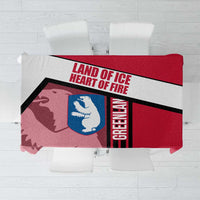 Greenland Tablecloth with Polar Bear Emblem and Land of Ice Heart of Fire Text Design