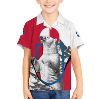 Greenland Pride Family Matching Off The Shoulder Long Sleeve Dress and Hawaiian Shirt The Spirit of the Arctic Bear