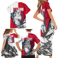 Greenland Pride Family Matching Short Sleeve Bodycon Dress and Hawaiian Shirt The Spirit of the Arctic Bear