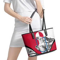 Greenland Pride Leather Tote Bag The Spirit of the Arctic Bear