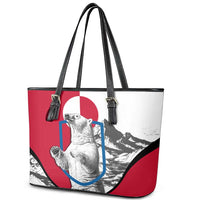 Greenland Pride Leather Tote Bag The Spirit of the Arctic Bear