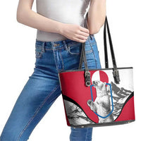 Greenland Pride Leather Tote Bag The Spirit of the Arctic Bear