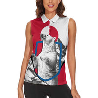 Greenland Pride Women Sleeveless Polo Shirt The Spirit of the Arctic Bear