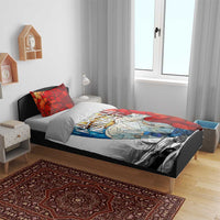 Kalaallit Nunaat Pride Bedding Set Polar Bear Spirit in Stained Glass Style