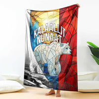 Kalaallit Nunaat Pride Blanket Polar Bear Spirit in Stained Glass Style