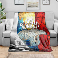 Kalaallit Nunaat Pride Blanket Polar Bear Spirit in Stained Glass Style