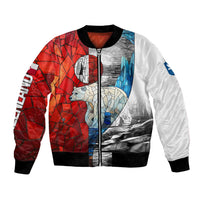 Kalaallit Nunaat Pride Bomber Jacket Polar Bear Spirit in Stained Glass Style