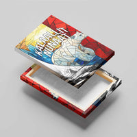 Kalaallit Nunaat Pride Canvas Wall Art Polar Bear Spirit in Stained Glass Style