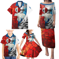Kalaallit Nunaat Pride Family Matching Puletasi and Hawaiian Shirt Polar Bear Spirit in Stained Glass Style