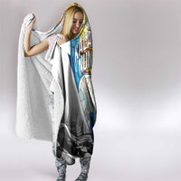 Kalaallit Nunaat Pride Hooded Blanket Polar Bear Spirit in Stained Glass Style