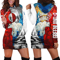 Kalaallit Nunaat Pride Hoodie Dress Polar Bear Spirit in Stained Glass Style