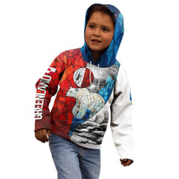 Kalaallit Nunaat Pride Kid Hoodie Polar Bear Spirit in Stained Glass Style