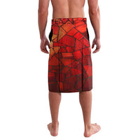 Kalaallit Nunaat Pride Lavalava Polar Bear Spirit in Stained Glass Style