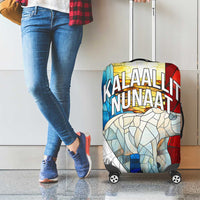 Kalaallit Nunaat Pride Luggage Cover Polar Bear Spirit in Stained Glass Style
