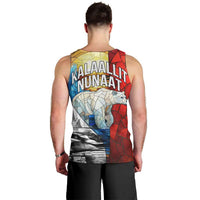 Kalaallit Nunaat Pride Men Tank Top Polar Bear Spirit in Stained Glass Style