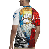 Kalaallit Nunaat Pride Rugby Jersey Polar Bear Spirit in Stained Glass Style