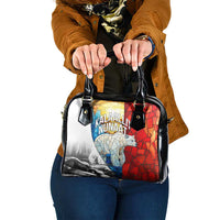 Kalaallit Nunaat Pride Shoulder Handbag Polar Bear Spirit in Stained Glass Style