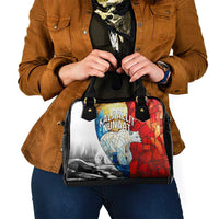 Kalaallit Nunaat Pride Shoulder Handbag Polar Bear Spirit in Stained Glass Style