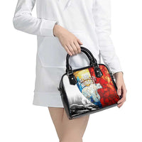 Kalaallit Nunaat Pride Shoulder Handbag Polar Bear Spirit in Stained Glass Style