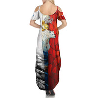 Kalaallit Nunaat Pride Summer Maxi Dress Polar Bear Spirit in Stained Glass Style