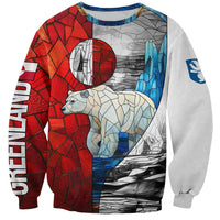 Kalaallit Nunaat Pride Sweatshirt Polar Bear Spirit in Stained Glass Style