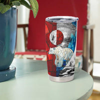 Kalaallit Nunaat Pride Tumbler Cup Polar Bear Spirit in Stained Glass Style