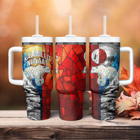 Kalaallit Nunaat Pride Tumbler With Handle Polar Bear Spirit in Stained Glass Style