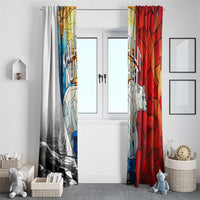 Kalaallit Nunaat Pride Window Curtain Polar Bear Spirit in Stained Glass Style