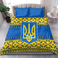 Ukraine Heritage Pride – Vyshyvanka Pattern Bedding Set with National Symbol in Blue & Yellow