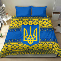 Ukraine Heritage Pride – Vyshyvanka Pattern Bedding Set with National Symbol in Blue & Yellow