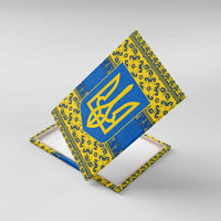 Ukraine Heritage Pride – Vyshyvanka Pattern Canvas Wall Art with National Symbol in Blue & Yellow