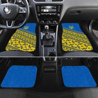 Ukraine Heritage Pride – Vyshyvanka Pattern Car Mats with National Symbol in Blue & Yellow