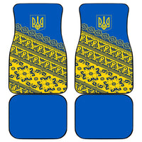 Ukraine Heritage Pride – Vyshyvanka Pattern Car Mats with National Symbol in Blue & Yellow