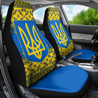 Ukraine Heritage Pride – Vyshyvanka Pattern Car Seat Cover with National Symbol in Blue & Yellow
