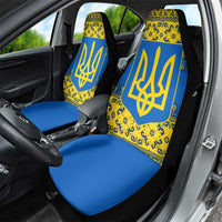 Ukraine Heritage Pride – Vyshyvanka Pattern Car Seat Cover with National Symbol in Blue & Yellow