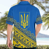 Ukraine Heritage Pride – Vyshyvanka Pattern Hawaiian Shirt with National Symbol in Blue & Yellow
