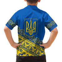 Ukraine Heritage Pride – Vyshyvanka Pattern Hawaiian Shirt with National Symbol in Blue & Yellow