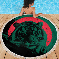 Bangladesh Bengal Tiger Beach Blanket with National Flag and Emblem Design
