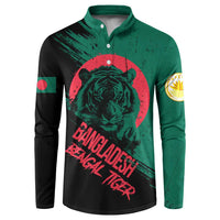Bangladesh Bengal Tiger Button Sweatshirt with National Flag and Emblem Design