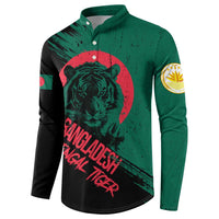 Bangladesh Bengal Tiger Button Sweatshirt with National Flag and Emblem Design