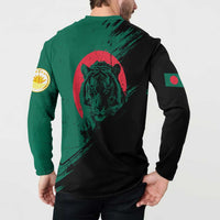 Bangladesh Bengal Tiger Button Sweatshirt with National Flag and Emblem Design