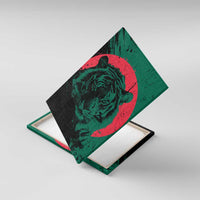 Bangladesh Bengal Tiger Canvas Wall Art with National Flag and Emblem Design